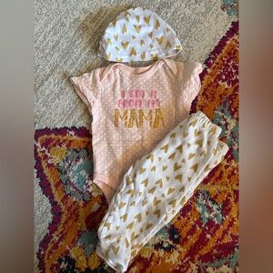 I Got It From My Mama Baby Outfit Set- 6-9m